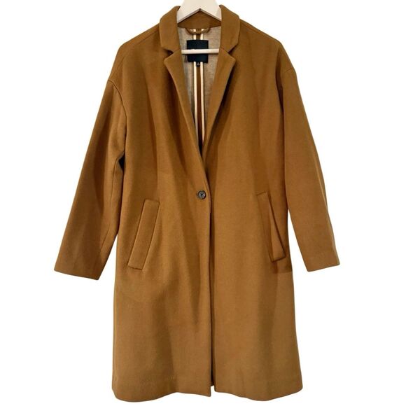 Madewell camel cocoon wool blend longline peacoat size M - Picture 9 of 9